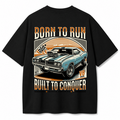 Born To Run Black Oversized T-Shirt