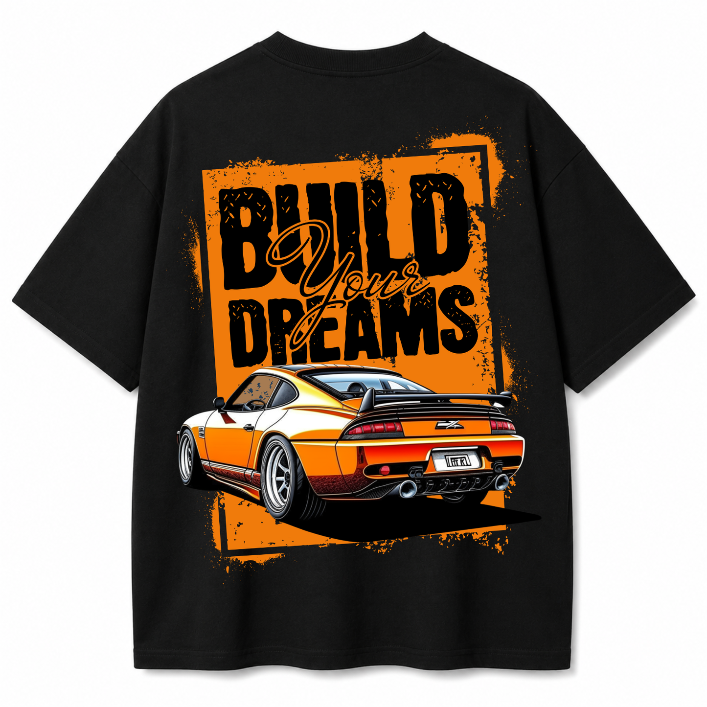 Build Dreams Black Oversized T-Shirt