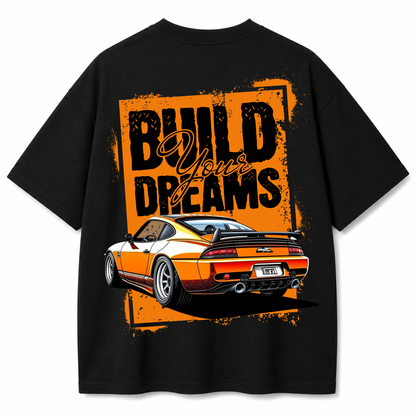 Build Dreams Black Oversized T-Shirt