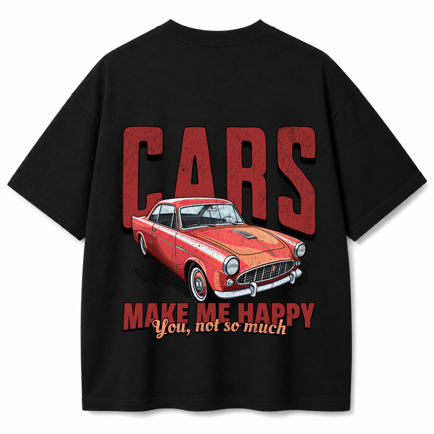 Cars Black Oversized T-Shirt