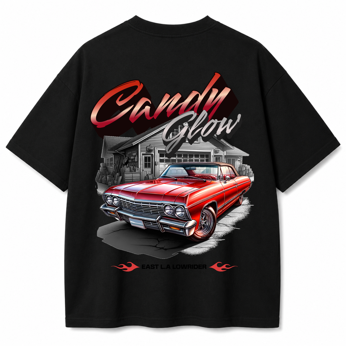 Candy Glow Black Oversized T-Shirt