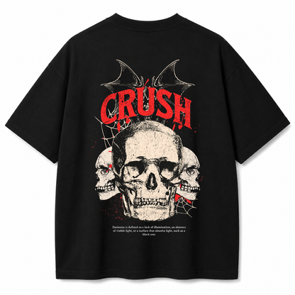 Crush Triple Skull Oversized Black T-Shirt