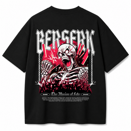 Berserk Skeleton Oversized Black T-Shirt