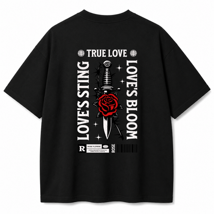 Skull Garden Black Oversized T-Shirt