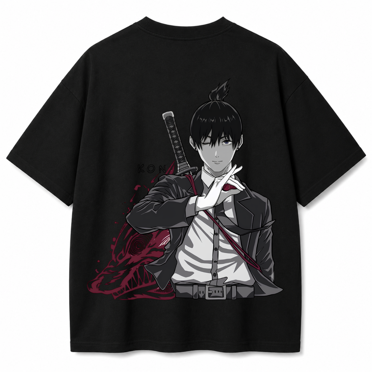 Aura Check Black Oversized T-Shirt